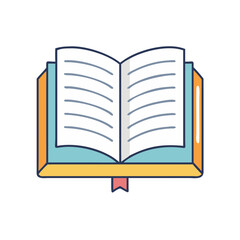 Open book reading education knowledge literature library study learning textbook publication vector