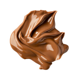 Obraz premium Swirl of luscious milk chocolate, a tantalizing treat on a white canvas
