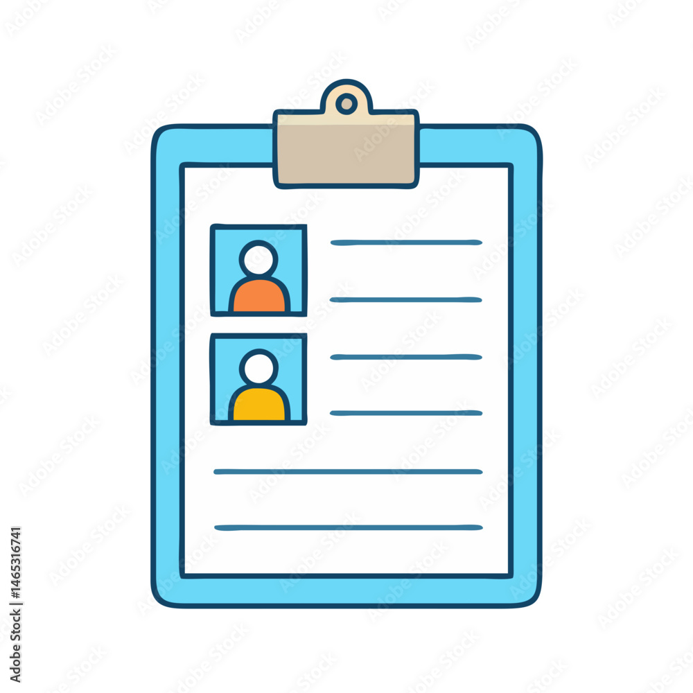 Poster illustration of clipboard checklist form document list task management survey report data informatio