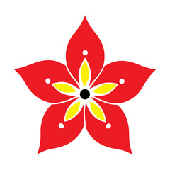 red flower isolated on white