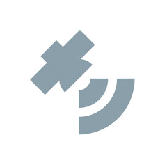 The satellite (sputnik) icon. A symbol of the signal, space and technology. An attribute of communication and data transmission. An artificial satellite of the Earth. A space aircraft.