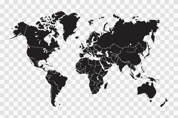 This vector illustration shows a map of the world, displaying continents like Asia and Europe across the globe