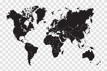 Obraz premium World Map Vector Illustration with Continents and Oceans