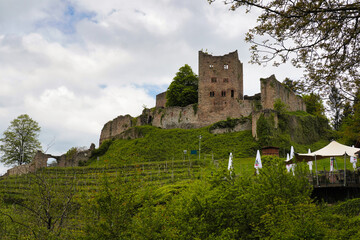 Blick auf die Burgruine Schauenburg im Kreis Ortenau. Baden-Würtemberg