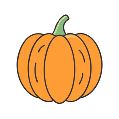Pumpkin halloween autumn fall harvest thanksgiving vegetable orange gourd squash seasonal food vector