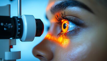 Eye exam with light reflection