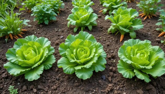Vibrant Green Cabbage Patch: A Garden of Freshness