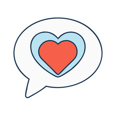 Heart love message bubble speech valentine romance romantic conversation communication dialog chat 90