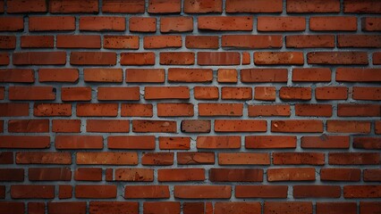 Obraz premium Close up of a red brick wall with visible mortar joints in a horizontal full frame shot image