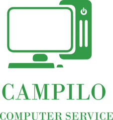 computer monitor with green screen