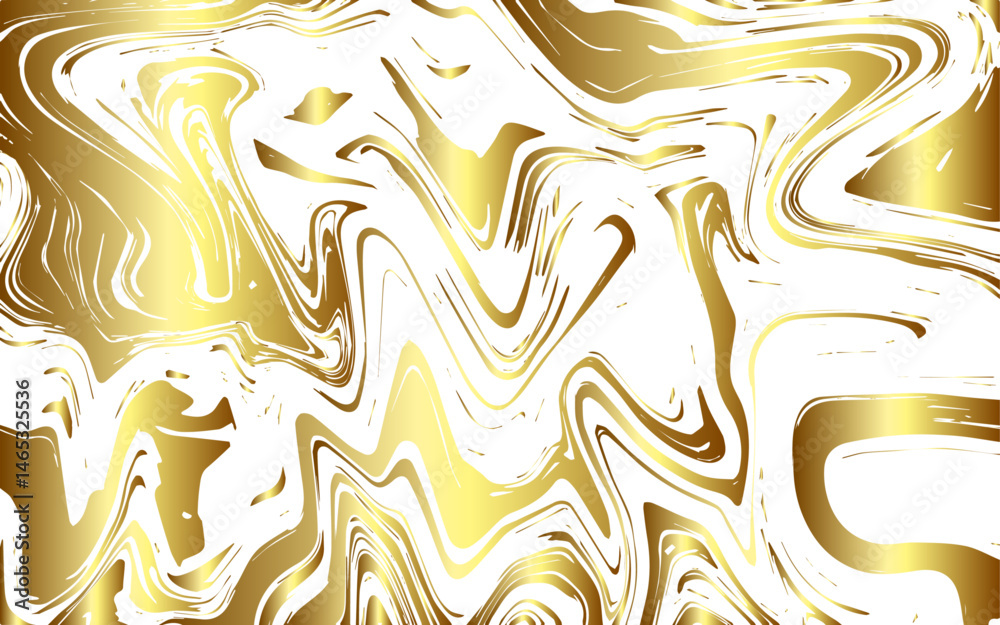 Aufkleber Abstract Marble texture with golden effect  liquid flow. Fluid, organic movement with smooth, paint-like lines with ink acrylic flow. Marbling splash with stone texture with Colorful geometric swirl
