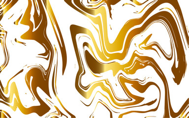 Abstract Marble texture with golden effect  liquid flow. Fluid, organic movement with smooth, paint-like lines with ink acrylic flow. Marbling splash with stone texture with Colorful geometric swirl