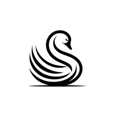 Naklejka premium Black Swan Illustration in Elegant Style Representing Grace 