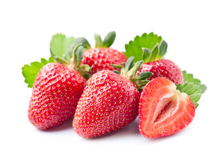 Strawberry with leaves