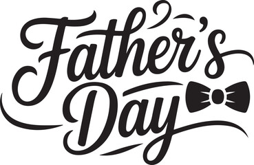 Happy fathers day | Father's Day Typography with Stylish Bow Tie and Elegant Design | Father's day sale promotion calligraphy poster |  fathers day set Vector typography.