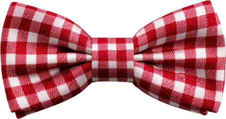 Red and White Gingham Bow Tie