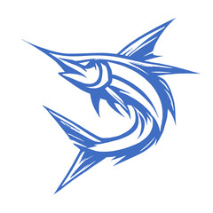 Obraz premium Stylized Blue Marlin Fish Vector Illustration