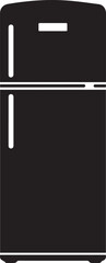 Modern Refrigerator Silhouette Vector | Kitchen Black Vector Art Illustration for Appliance Design