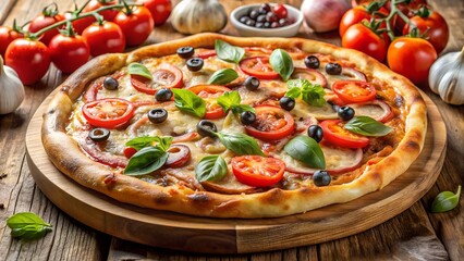 Delicious Italian Pizza with Fresh Toppings