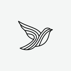 Discover the Bird advertising agency logo: a minimalist and refined bird symbol in black on white background. Perfect for creative branding.
