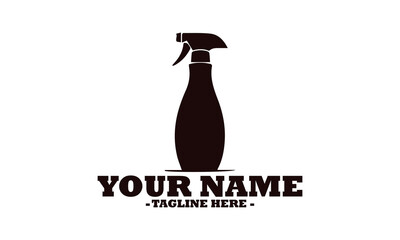 Spray bottle vector icon, clean spray bottle logo art and cleaning spray illustration logo vector design