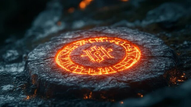 Glowing Rune Stone: Mystical Symbol