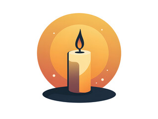 A candle is lit in the center of a circle