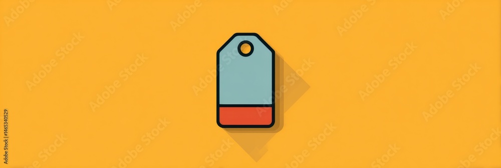 Aufkleber Minimal Product Tag Icon Displayed on a Flat Vibrant Background for Clear Visual Emphasis on Design Elements and Branding Generative AI