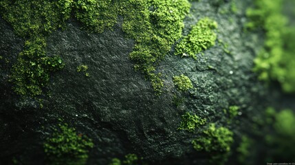 Obraz premium Close-up of mossy rock texture