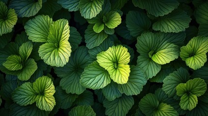 Lush green leaves, densely packed
