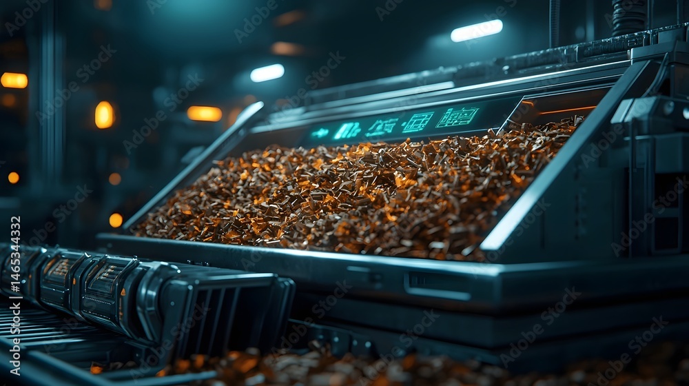 Poster highly efficient and automated wood waste recycling system with advanced scanning and holographic in