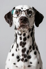dalmatian dog wearing glasses and a pair of glasses