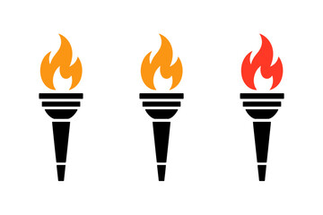 Three torches flame olympic symbol vector graphic