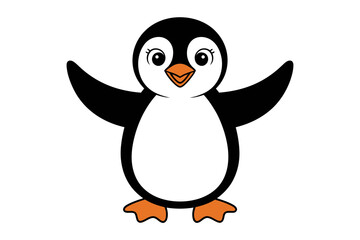 Cute penguin cartoon vector illustration drawing