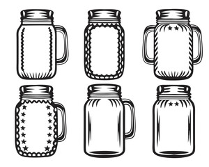 Cute kitchen Jar bundle ,  Decorative Glass Crafts container