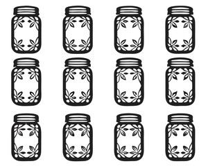 12 Cute Mason Jar Icons – Perfect for Labels, Crafts, Print

