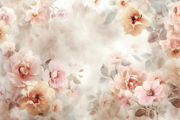 Delicate floral design in pastel tones, a soft background.