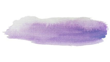Purple watercolor brushstroke on transparent background.