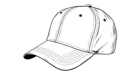 Baseball cap outline illustration