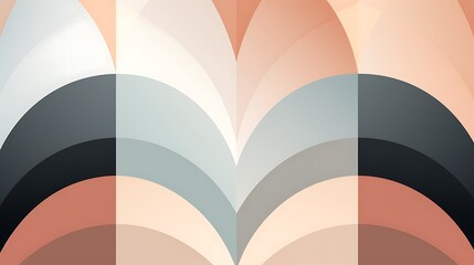 Obraz premium Abstract Geometric Pattern: A captivating abstract artwork, featuring a mesmerizing pattern of overlapping, arched shapes and soft, earth-toned hues.