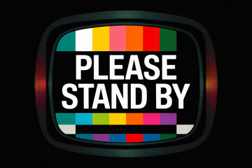 Retro TV test pattern with 'Please Stand By'
