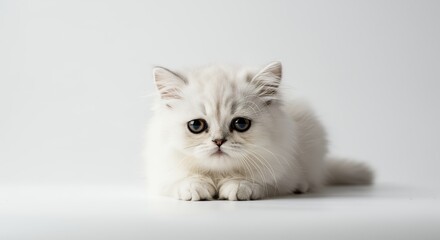 Fototapeta premium Cute light gray kitten portrait