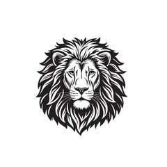 Obraz premium Lion Head Curves Vector art silhouette