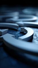 Rotary arrow in d render, depicting unconscious process progress, and repetition