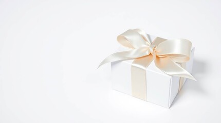 Obraz premium Present with Ribbon on White Background for Celebration and Holiday