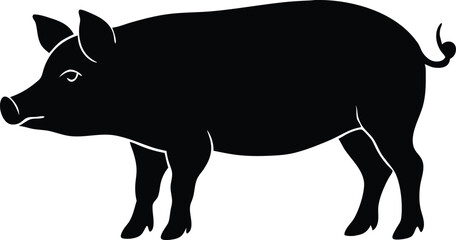 pig silhouette vector icon
