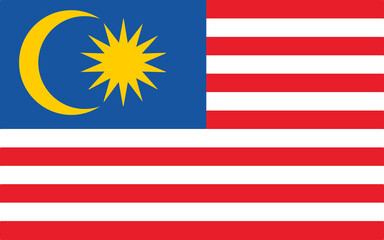 National flag of Malaysia country in Southeast Asia