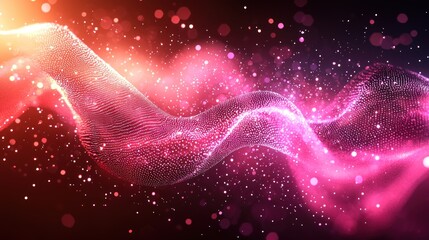 Obraz premium Abstract swirling, glowing, digital waves