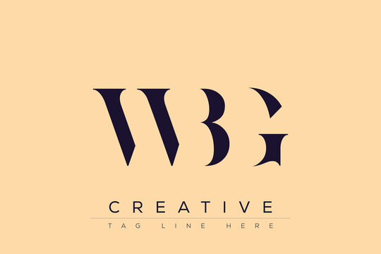 WBG abstract letter logo design. This logo is designed by three abstract letters.