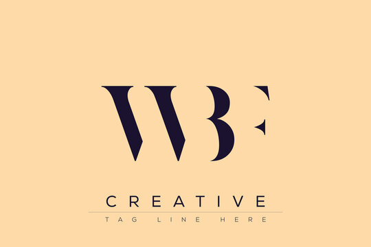 WBF abstract letter logo design. This logo is designed by three abstract letters.